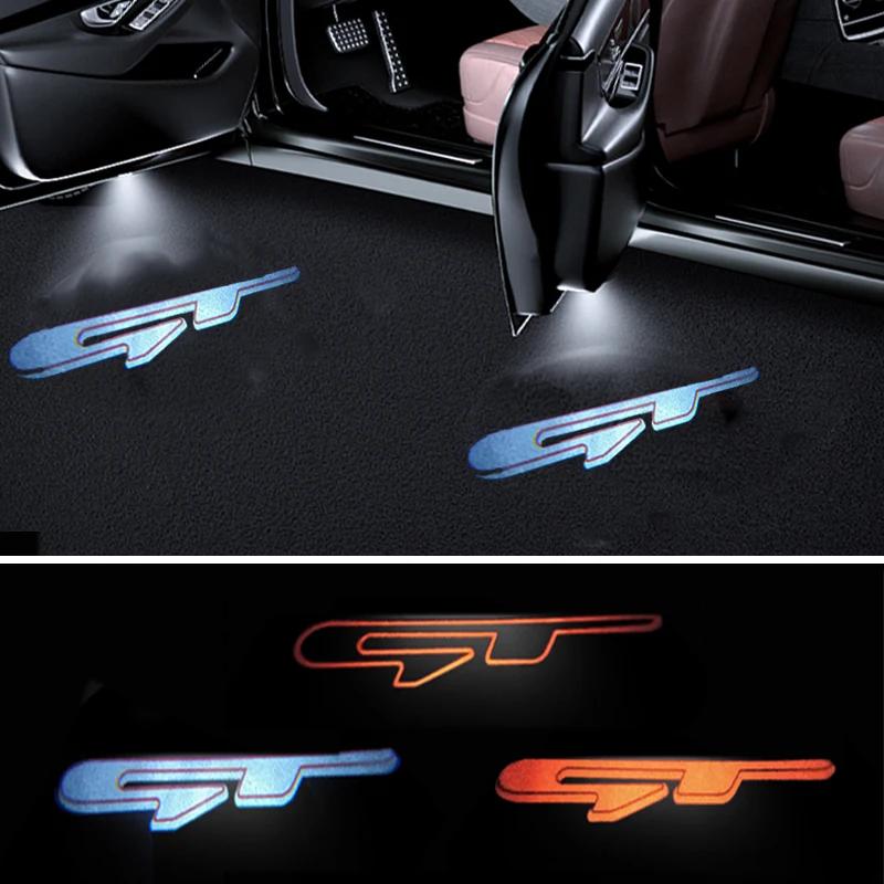 2PCS for Kia GT Badge K5 Sorento CERATO Logo Led Car Door Welcome Lights Laser Projector Ghost Atmosphere Courtesy Decor Lamps ZR9