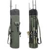 Large Capacity Nylon Fishing Rod Bag Fish Stick Reel Case Carrier Holder Storage Tackle Pouch Accessory(greenblack )