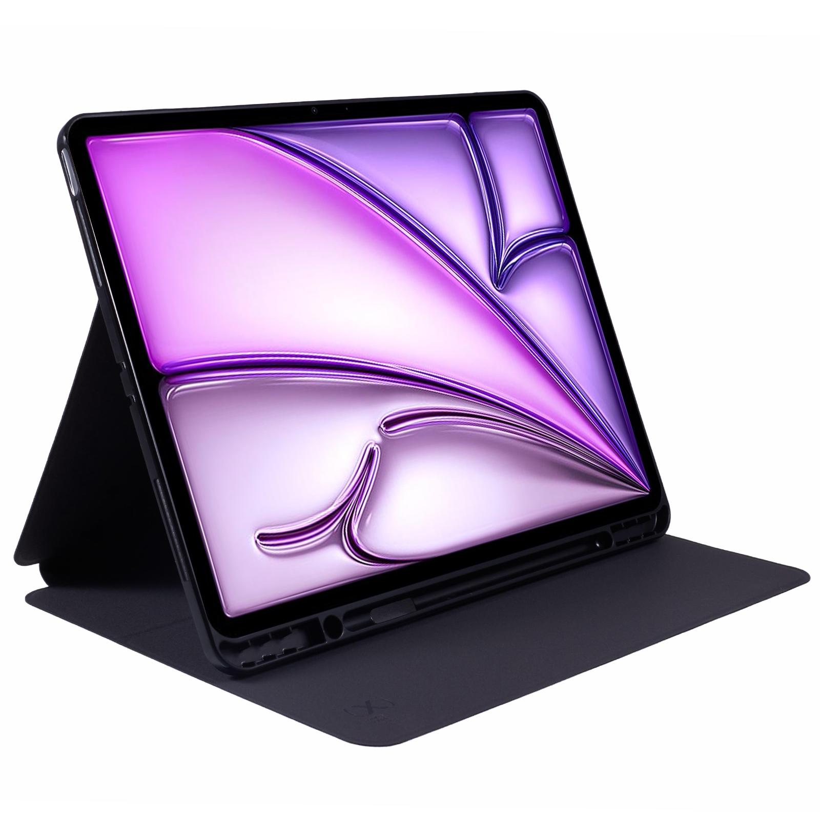 

X-LEVEL For iPad Air 13 (2025)/(2024) Smart Case Stand Leather Tablet Cover with Pencil Holder,Auto Wake/Sleep Black