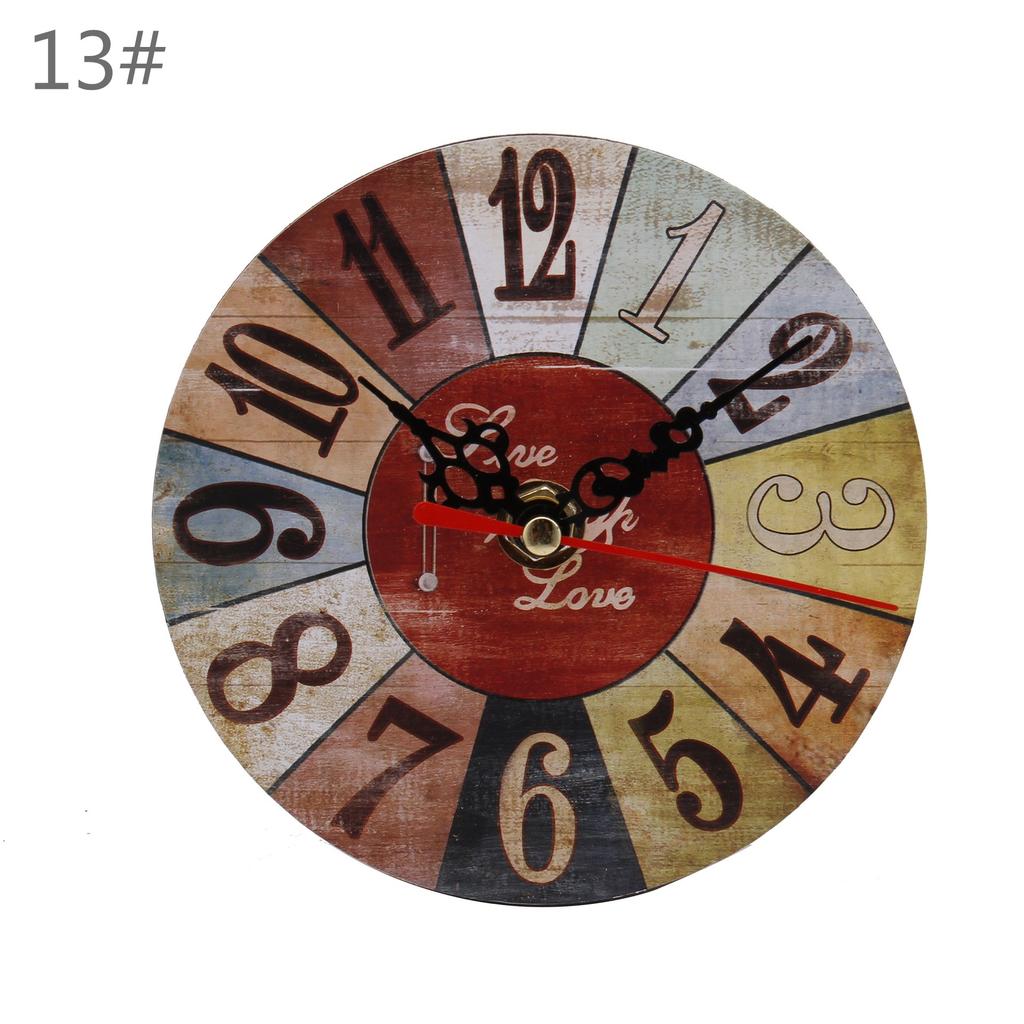 12cm Large Wall Clock Vintage Wall Clock Round Silent Clocks Wall Mount Wooden Carft Living Room Decor Room Ornaments