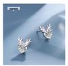 S925 Sterling Silver Forest Deer Stud Earrings - Versatile Elf Antler Design