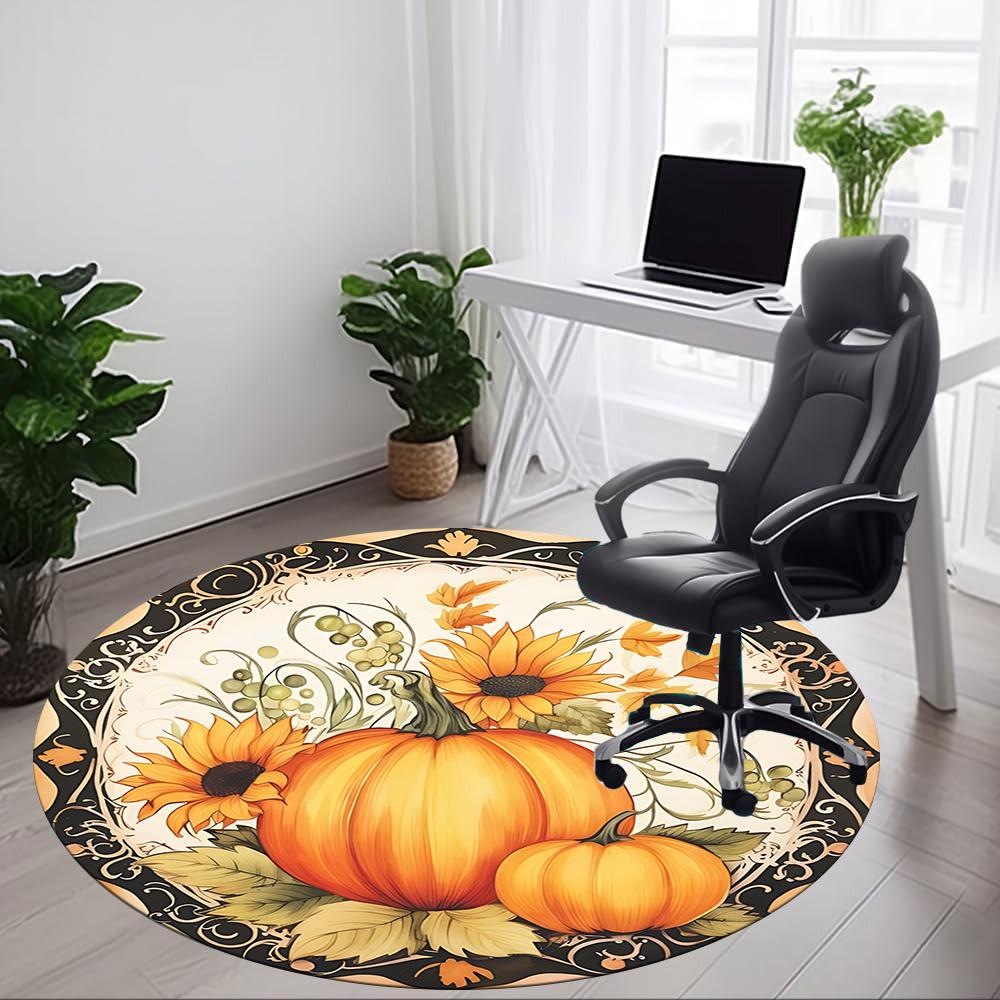1PC Autumnal Decor Chair Carpet for Office, Indoor Non-Slip Washable Carpet, Soft Comfortable Mat For Office Room yy250930136