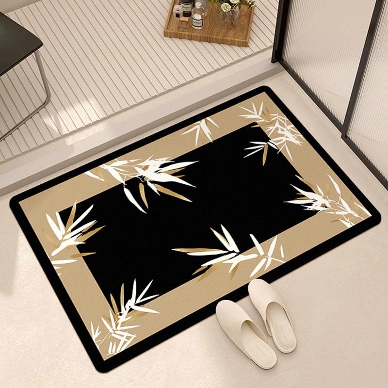 Chinese Style Flowers Plants Carpet Living Room Sofa Bedroom Study Bathroom Kitchen Entrance Door Mat Non-slip Home Decor Rug
