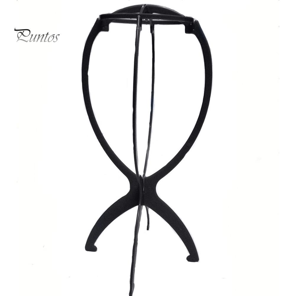 Puntos Portable Solid Color Wigs Display Stand Head Mannequin Hair Hat Hairpiece Holder