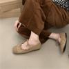 Spring and summer 2025 new gentle fairy style soft leather retro casual round head shallow mouth single shoes flat ballet shoes