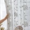 White Flower Embroidery Yarn Curtains, French Romantic Style Embroidered Yarn Curtains for Floating Window, Balcony, Living Room Bedroom Window