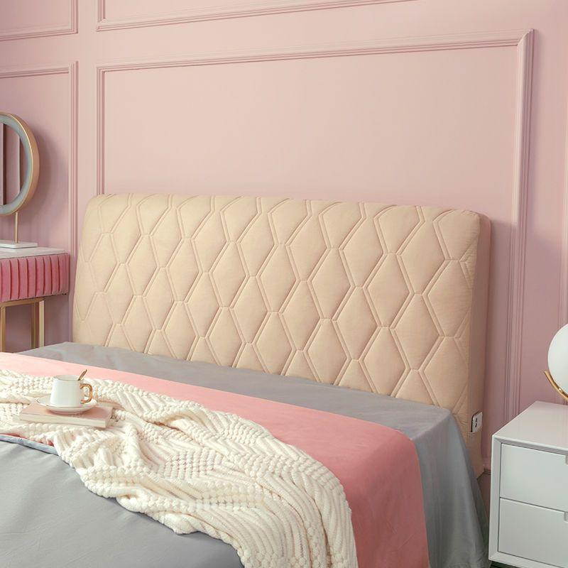 All-inclusive Super Soft Smooth Quilted Head Cover Thicken Velvet Headboard Cover Solid Color Bed Back Dust Protector Cover