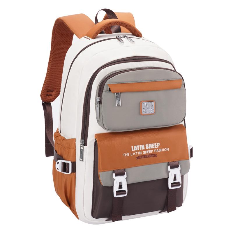 

Рюкзак для начальной школы Женский для ученицы средней школы Ученицы старшей школы Студентки колледжа Модный уход за спиной Легкий вместительный темно-коричневого