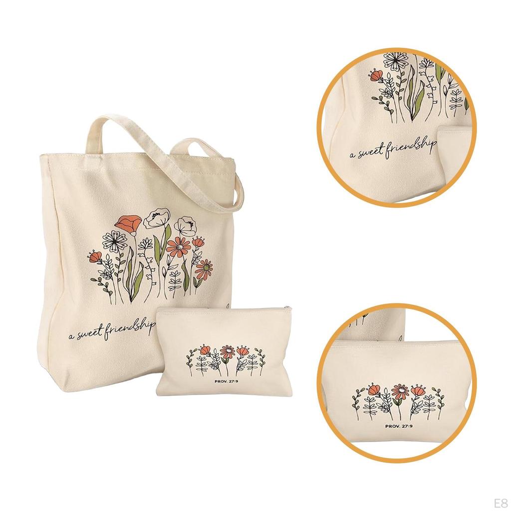 Canvas Tote Bag Grocery Holder for Travel Commuting Summer Work