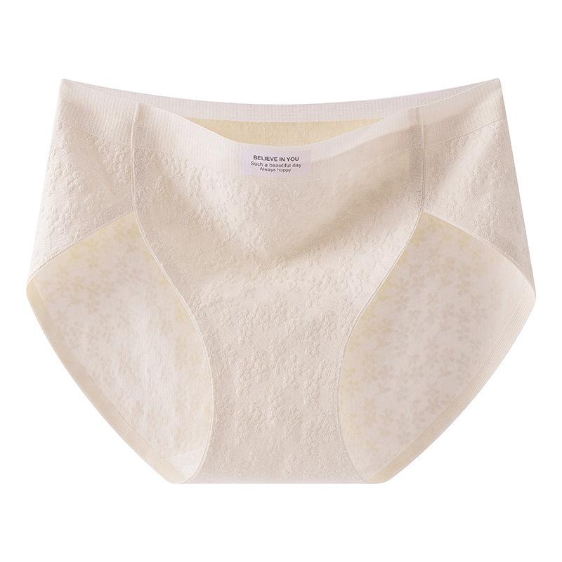 

Женские трусы большого размера на весну и осень, удлиненная антибактериальная ластовица, высокая талия с разрезом, бесшовные XXL телесный