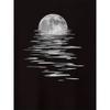 European Sizes Men's Stylish Moon Creative Print T-Shirt, Crew Neck Short Sleeve,Versatile Top For Spring And Summer, Trendy Streetwear Fashion