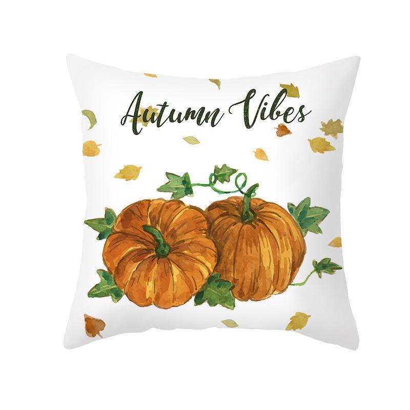 Thanksgiving Day Yellow Pumpkin Sunflower Digital printing short plush pillow covers for sofa office cushion cover home goods