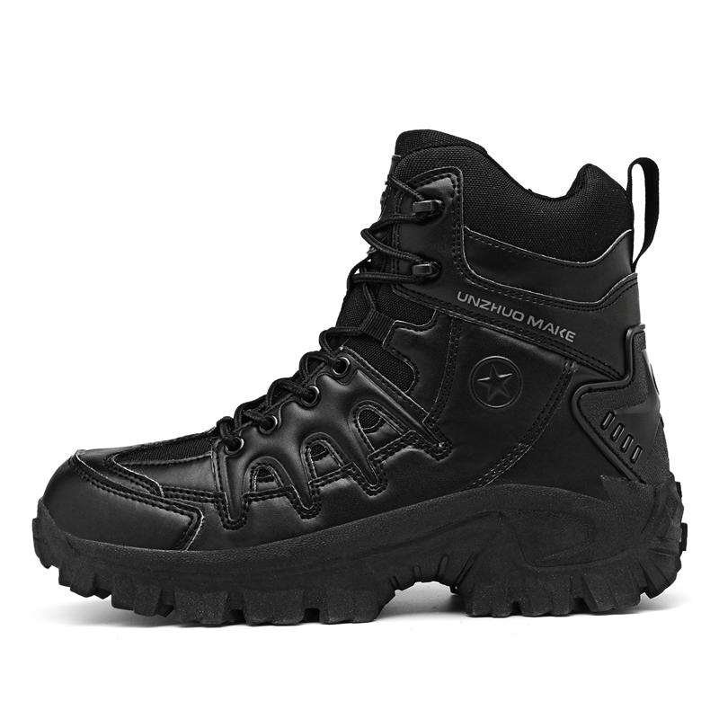 Fashion 2024 Winter Men Desert Combat Boots Combat Men Ankle Boots Tactical Large Casual Shoes Men's Work Safety Shoes Motorcycle Boots