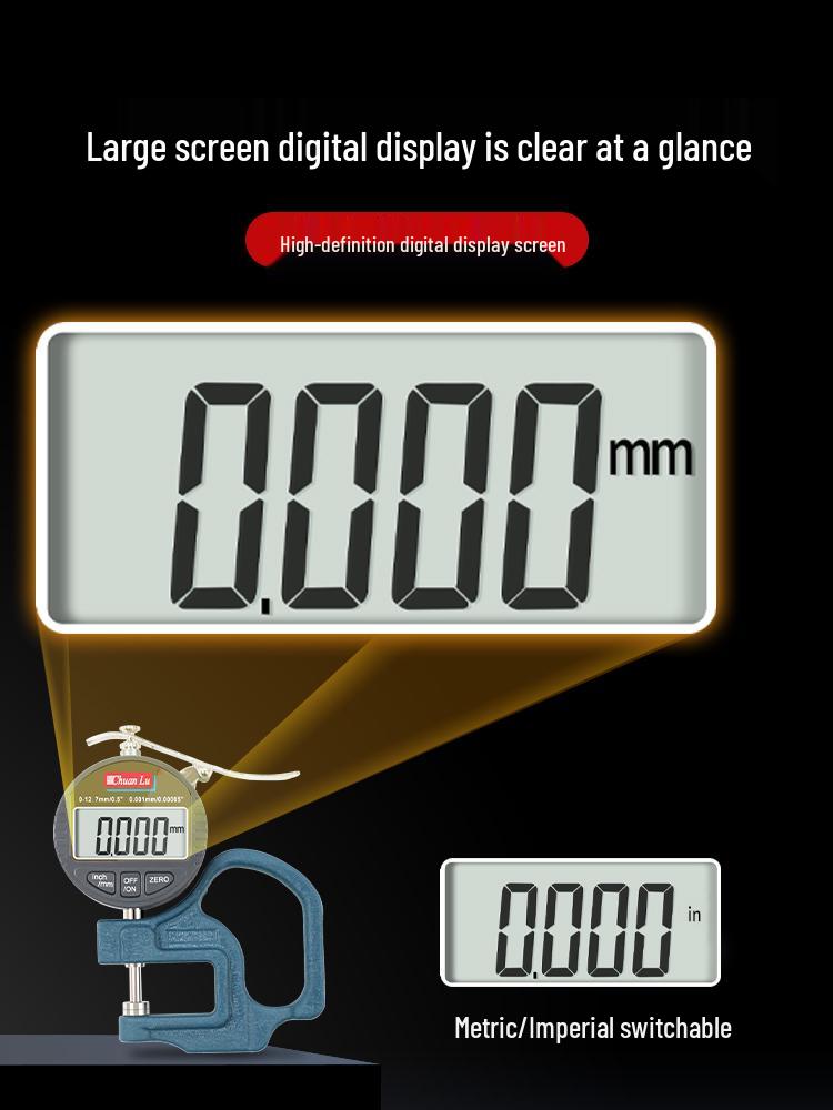 G-Type Thickness Gauge for Cloth, Film, and Paper, 0-10mm Range, 0.01mm Precision
