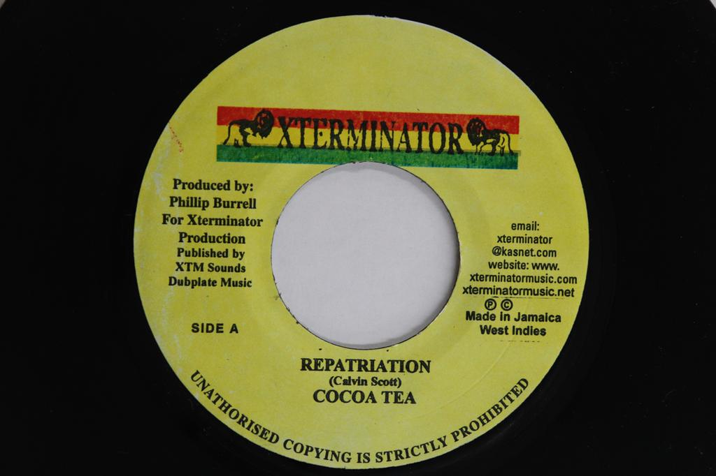 7inch Record COCOA TEA - Repatriation / Instrumental NONE XTERMINATOR 1996 Jamaica Reggae, Ska & Dub Used