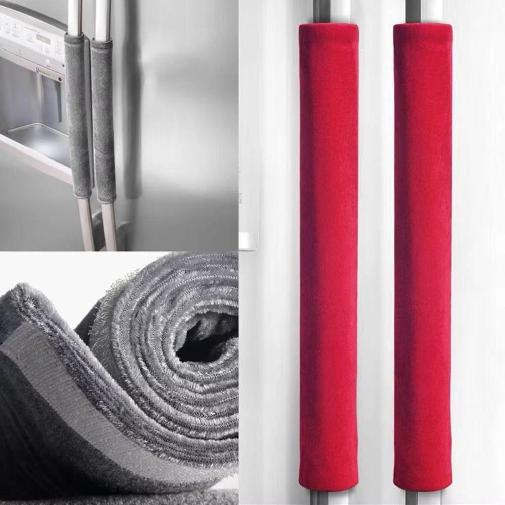2Pcs Washable Refrigerator Handle Cover Oil-proof Microwave Oven Mitts Home Decors