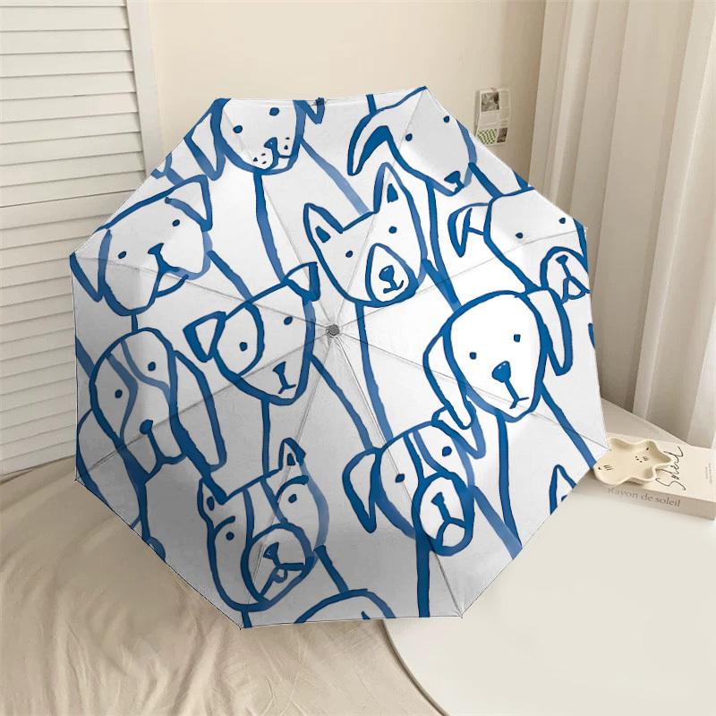 

1PC dog pattern Automatic Open/Close Umbrella with Windproof, 8-Rib Sturdy Canopy, Durable Ribs, Fashionable Design, Outdoor Accessory, Fun Prin, Holi