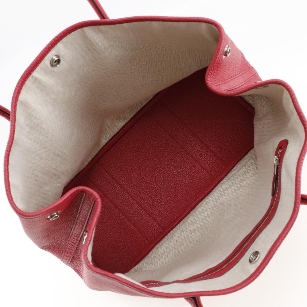 HERMES Garden party PM Tote Bag Bougainvillea Red Negonda Women Used