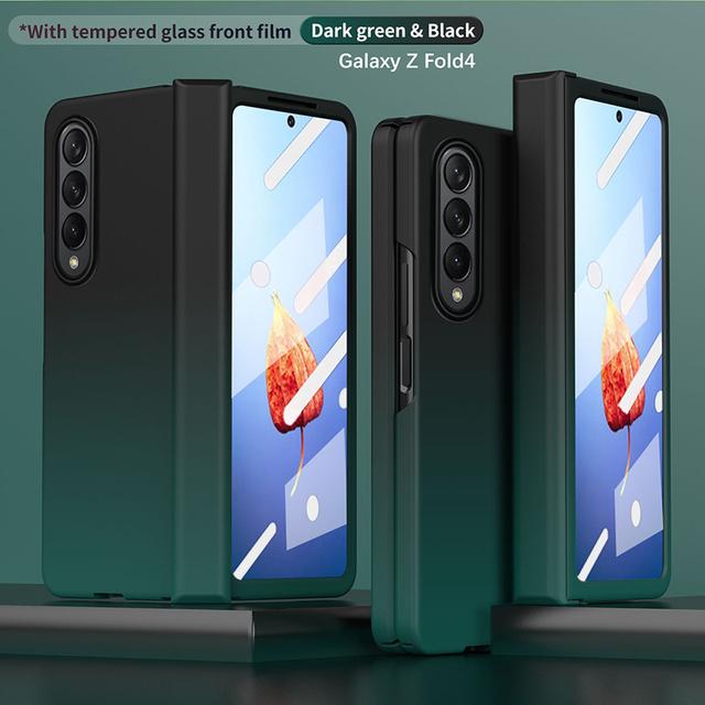Pro Samsung Galaxy Z Fold 4 pantové pouzdro na telefon Fold2 Fold3 Fold4 Case Gradient Ultra Slim Anti-Drop Cover with Tempered Glass Film