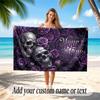 Skull Gothic Theme Beach Towel Personalized Custom Name & Text Soft Quick Dry Beach Towel for Swimming Travel