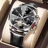 NEW Men's Watches Trend Blue Multifunctional Chronograph Waterproof Moon Phase Auto Date Clock Men Wristwatch