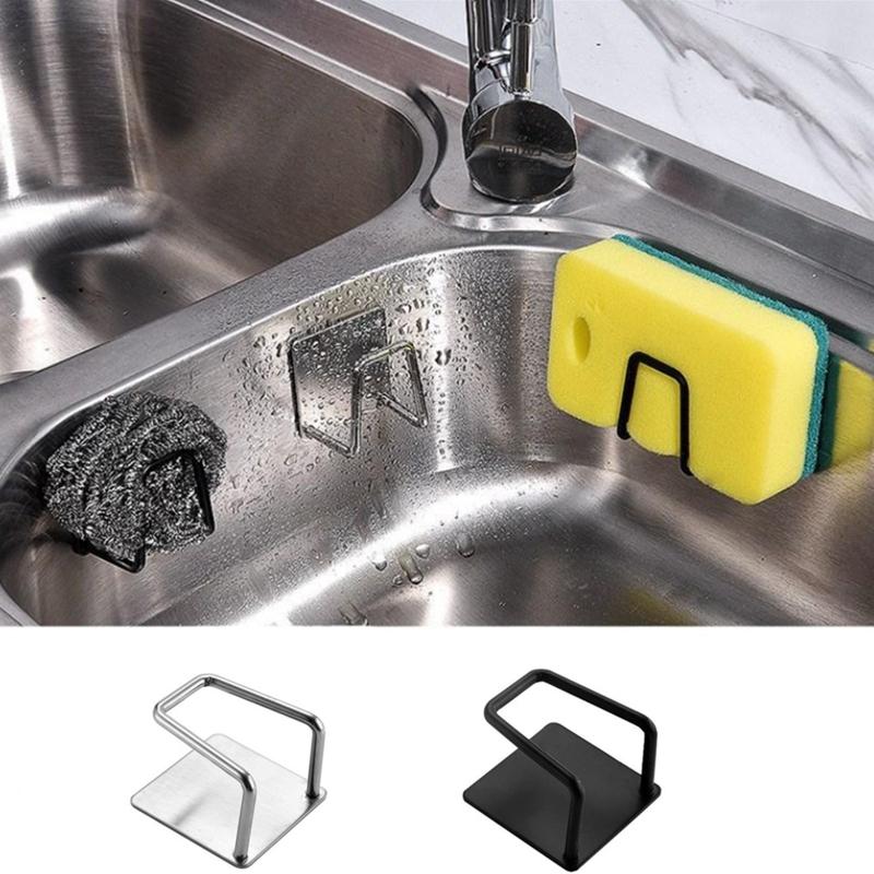 Punching-Frees Kitchen Sink Drain Rack Sponge Storage Hollow Draining Holder Supplies for Home Kitchen Bowl Organizer