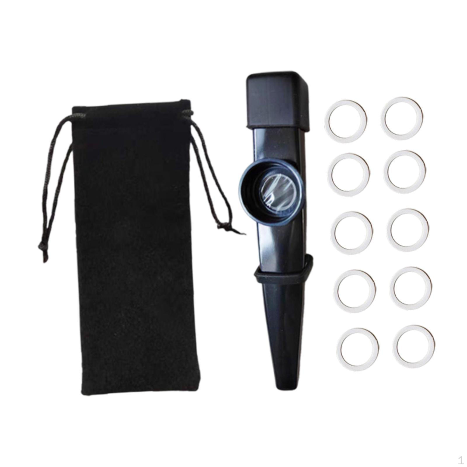 Детский Казу Флейта Мундштук Пылезащитная крышка Развитие Чувства Диафрагмы Музыкальный инструмент чёрный