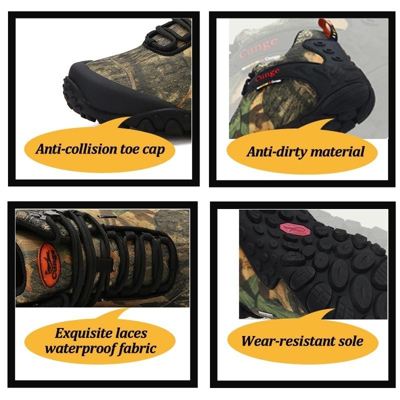 2025 Men Tactical Shoes High Top Hiking Durable Waterproof Anti-Slip Outdoor Climbing Trekking Shoe Military Tactical Low Boot