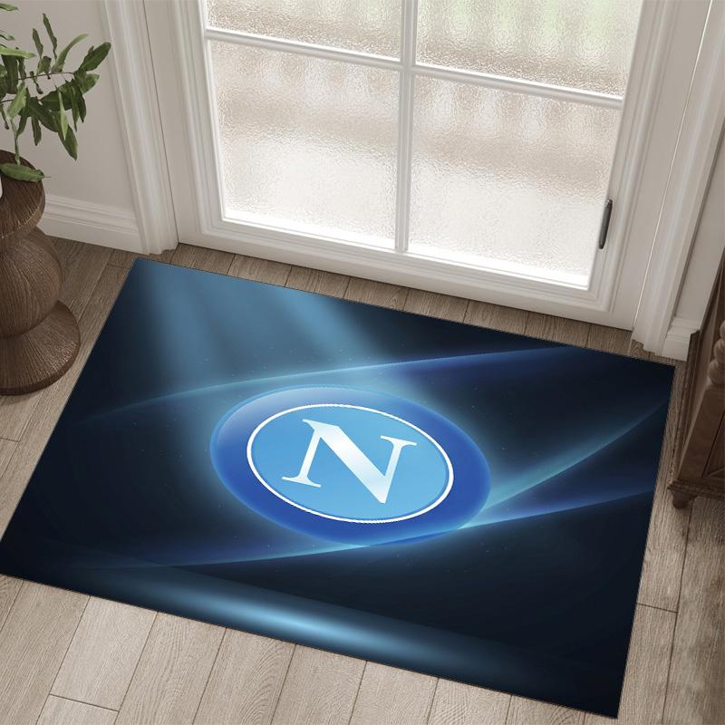 Napoli FC Design Crystal Velvet Carpet Cozy Non?Slip Printed Rug For Bedroom Living Room Entrance