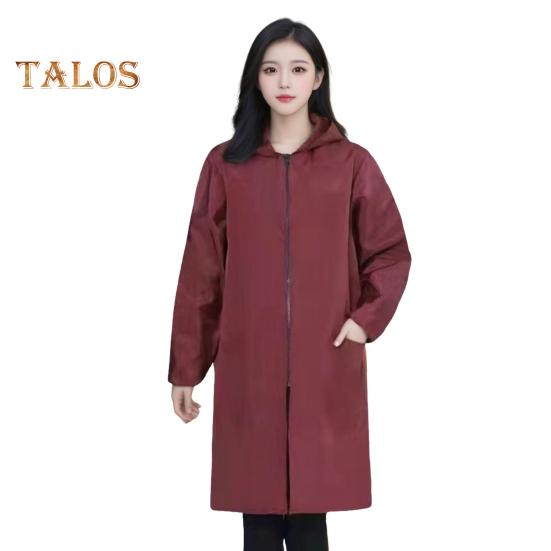 

Пальто с защитой от масла и высокой цветовой насыщенностью, женская куртка с капюшоном и длинным рукавом, термоизоляционная водонепроницаемая верхняя одежда L