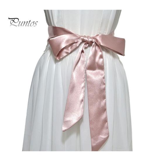 

Женский ремень из гладкого атласа со шнуровкой и бантом, декоративный пояс с регулируемой длиной и дизайном галстука-бабочки, формальный пояс 1pc розовый
