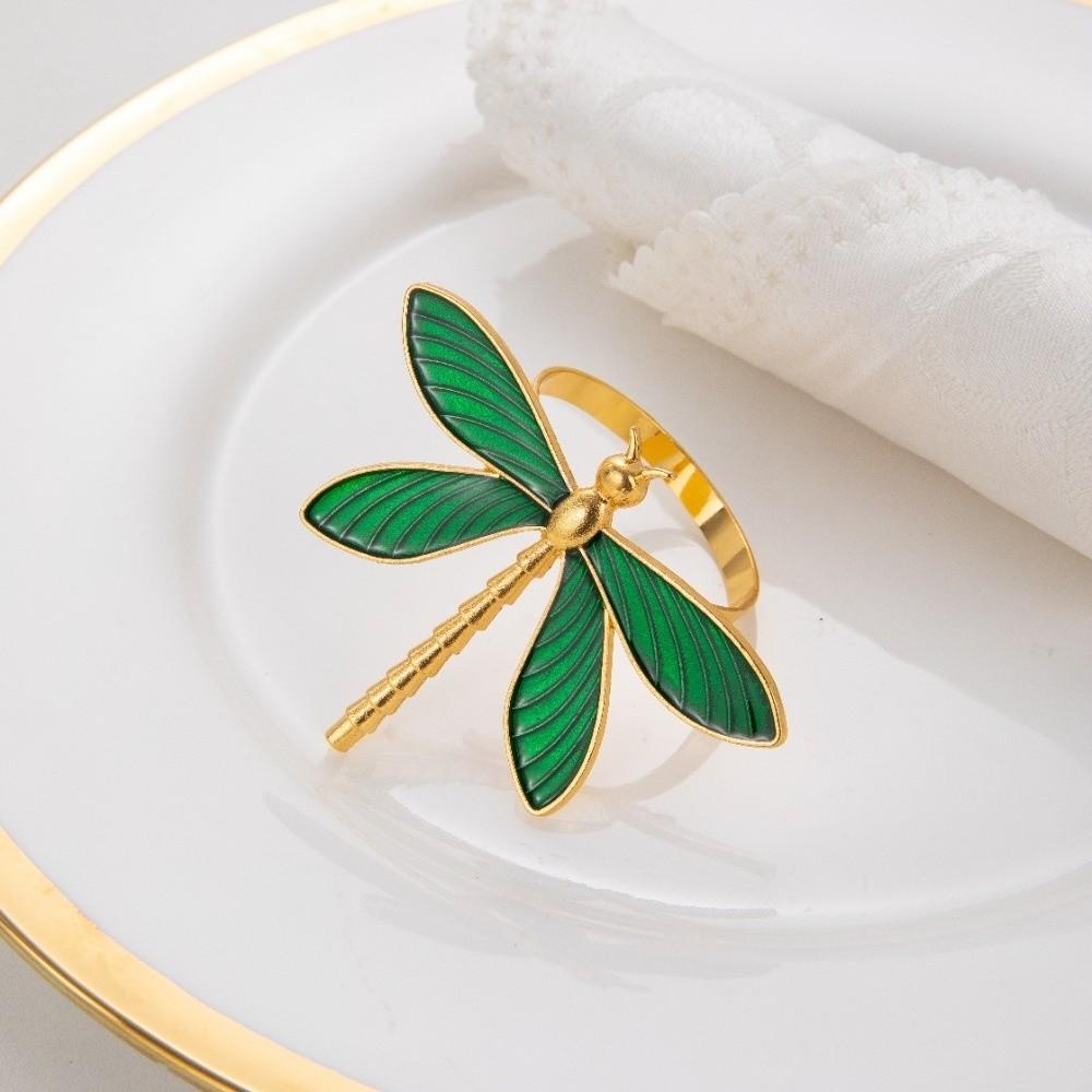 6PCS Metal Dragonfly Napkin Ring Minimalist Table Decorations Napkin Buckle  Wedding Setting