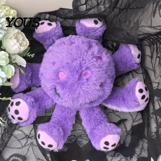 Stuffed Animal Pillow Devil Octopus Plush Toy, Soft Dark Doll Decor, Halloween Eight Tentacle Sea Pillow, Gift for Christmas Birthday Kids Plushie