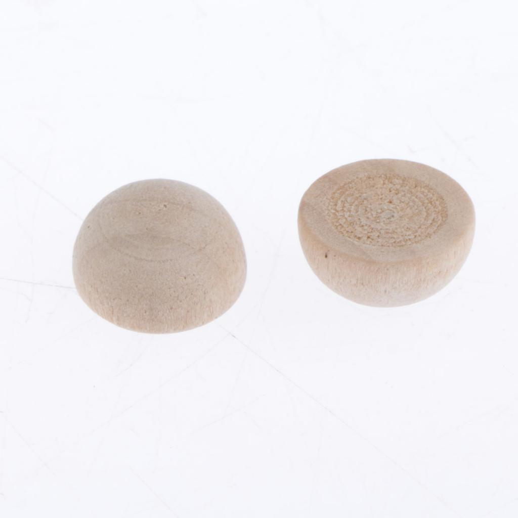 50 Palline Di Legno Naturale Per Creazione Gioielli - Emisferiche Senza Foro, Diametro 25 Mm