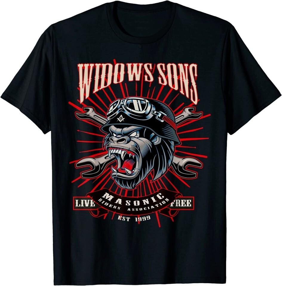 НОВАЯ ОГРАНИЧЕННАЯ серия Gorilla Retro Riders Масонский Монстр Сыновья Вдовы WSMRA Футболка Унисекс Футболка XXL