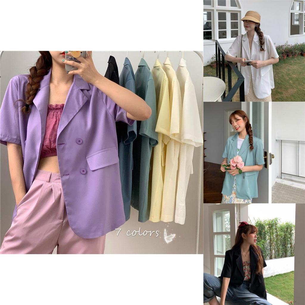 Chic Girl Korean High-quality Short-sleeve Suit Jacket Soft And Exquisite Fabric