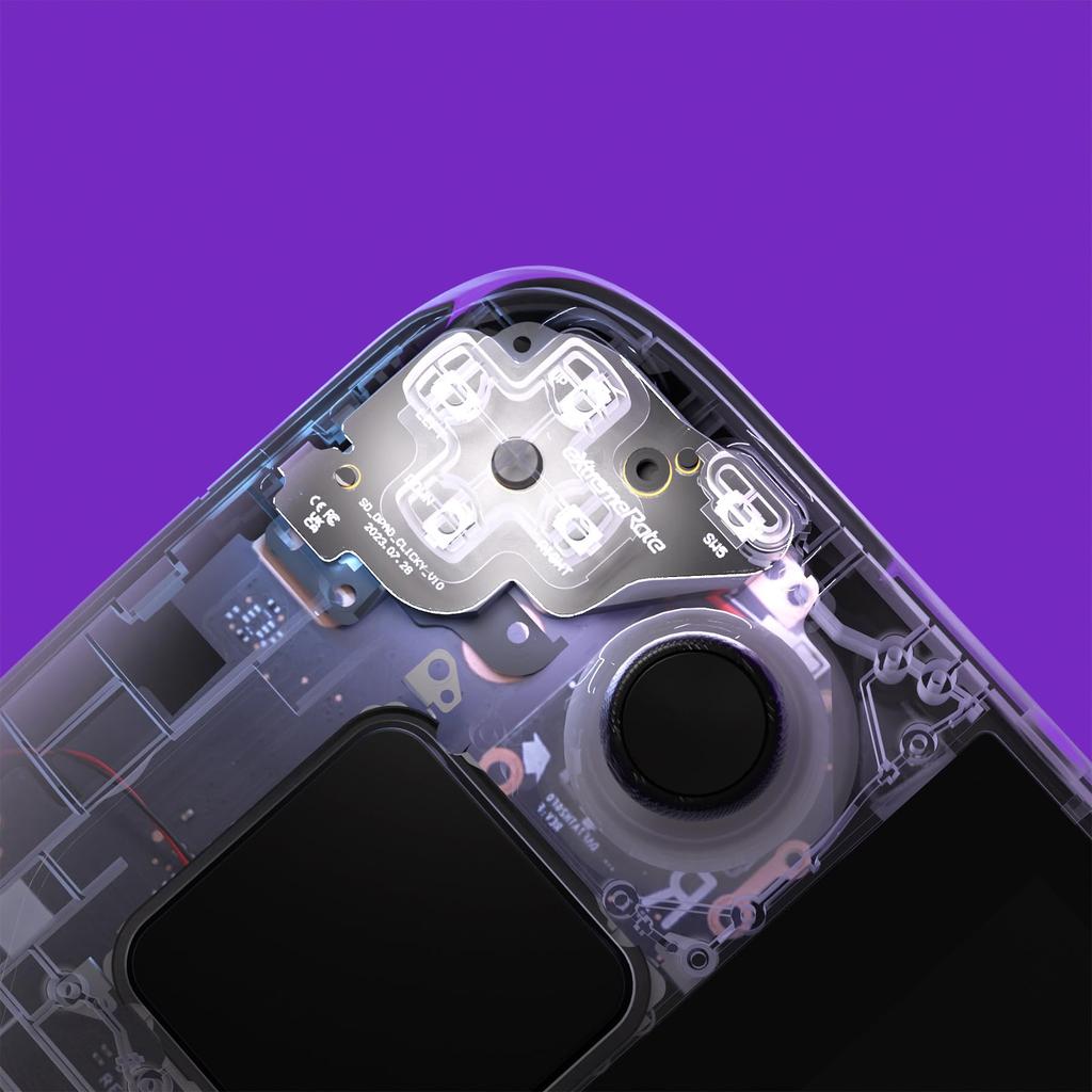 eXtremeRate Face Clicky Kit Compatible with Steam Deck Handheld Game Custom Dpad View ABXY Menu Button Face Button Mouse Clicky Kit Compatible with