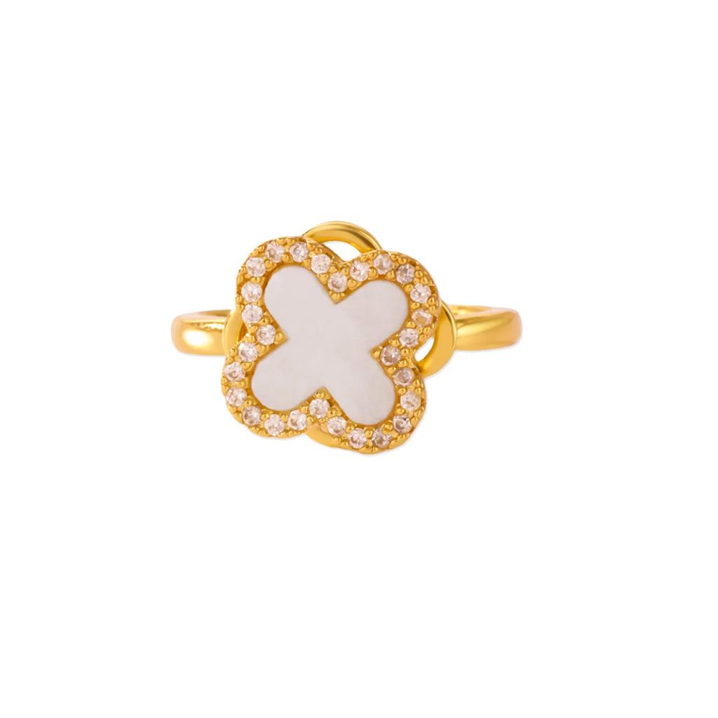 New Luxury Color Treasure Butterfly Ring Women's Titanium Steel Zircon Ring Niche High-end Light Luxury Cold Wind Index Finger Ring