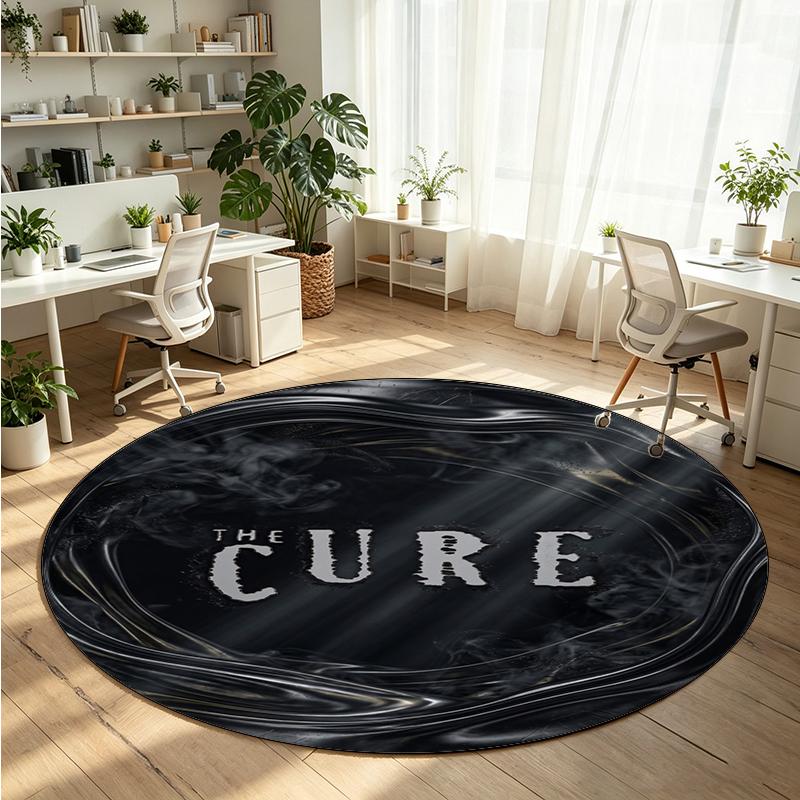 The Cure Printed Round Crystal Velvet Rug Soft Non Slip Floor Carpet For Bedroom Holiday Gift