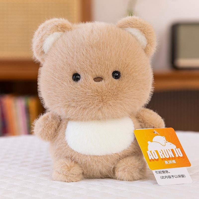 Mini table with doll fox table with puva doll Siamese cat plush toy office ornament doll