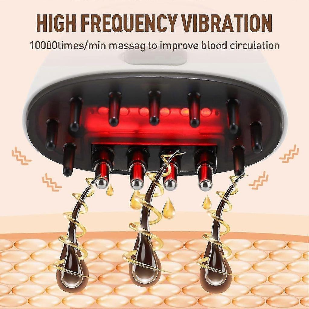 Electric Scalp Massager with Red Light Therapy, Hair Growth Stimulator & Oil Dispenser, Head Massager for Relaxation and Hair Care