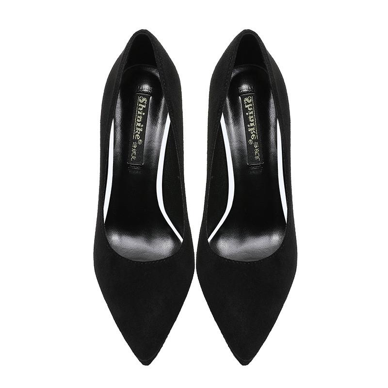 Fashion 2025 NEW Fashion Flock Platform Women Pumps Pointed Toe Sexy Party Shoes Spring Shallow Super High Heels Office Lady Dress Shoes