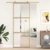 Vidaxl Sliding Door, Gold, 76X205 Cm, Transparent ESG Glass