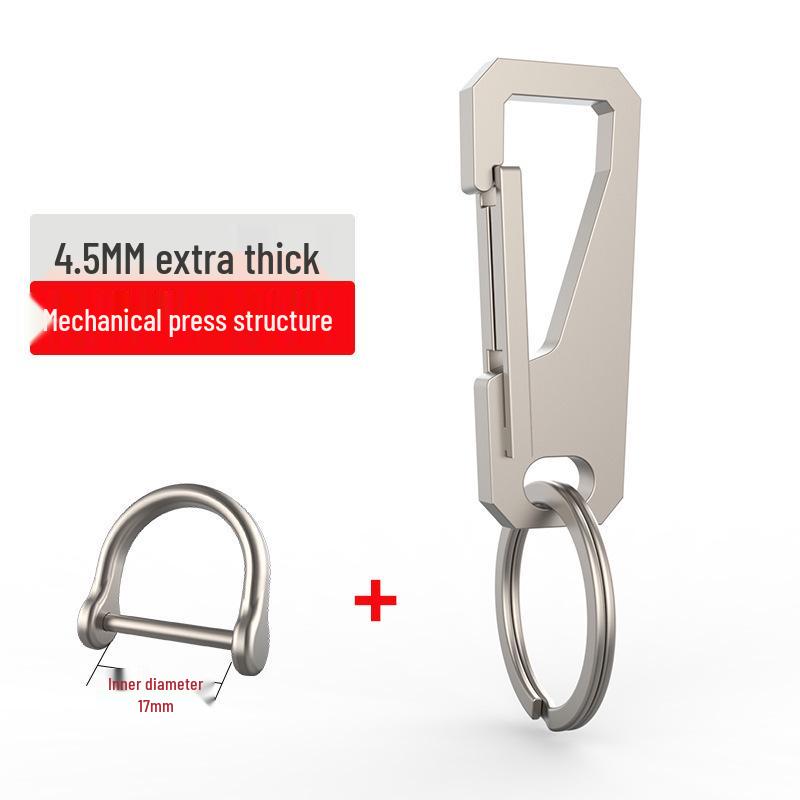 Men's Titanium Alloy Waist Keychain with Thick Circle Keyring.