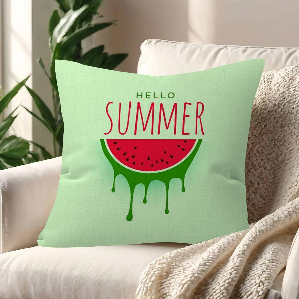 Cartoon Watermelon Fun Pillowcase Toon Gift Cushion Cover Bedroom Home Sofa Chair Seat Decor Pillow Case