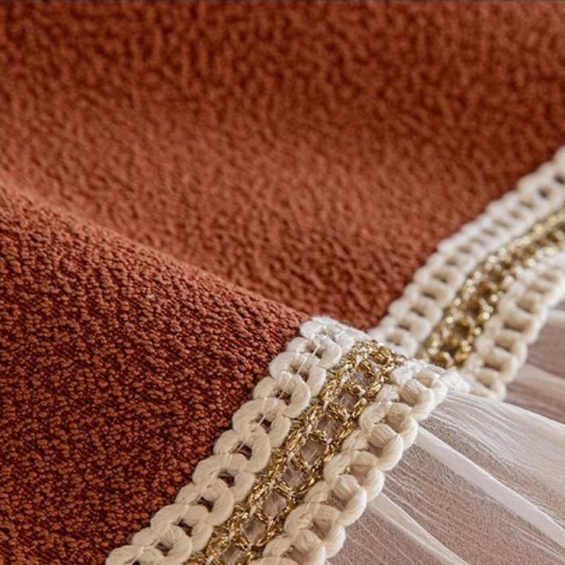 European Style Light Luxury High-end Feel Sofa Cover Non-slip Waterproof Sofa Cushion Towel Solid Color Lacework Sofa Protector