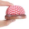 1Pc Ball Shaped DIY Craft Needle Pin Cushion Holder with Wood Bottom Sewing Pin Cushion Home Sewing Tools Accessory