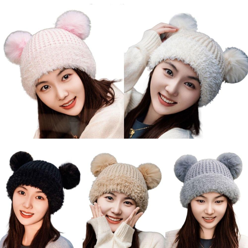 Wool Style Children's Hats Plush Warm Hat Fashionable Knitting Hat  Unisex