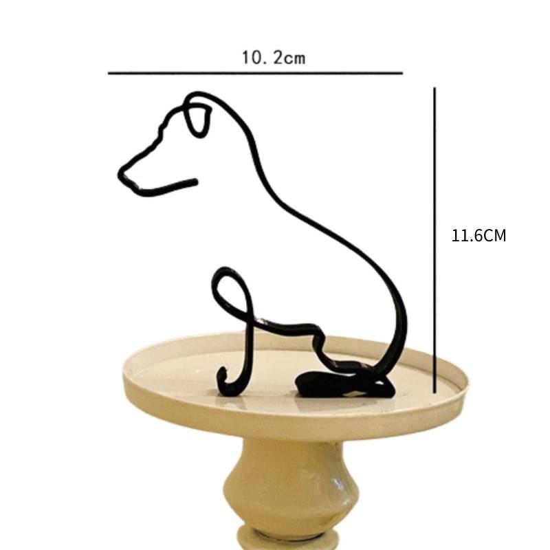 Metal Dog Art Sculpture Modern Abstract Minimalist Art Animal Ornaments Pet Dog Crafts Home Study Office Desktop Decoration