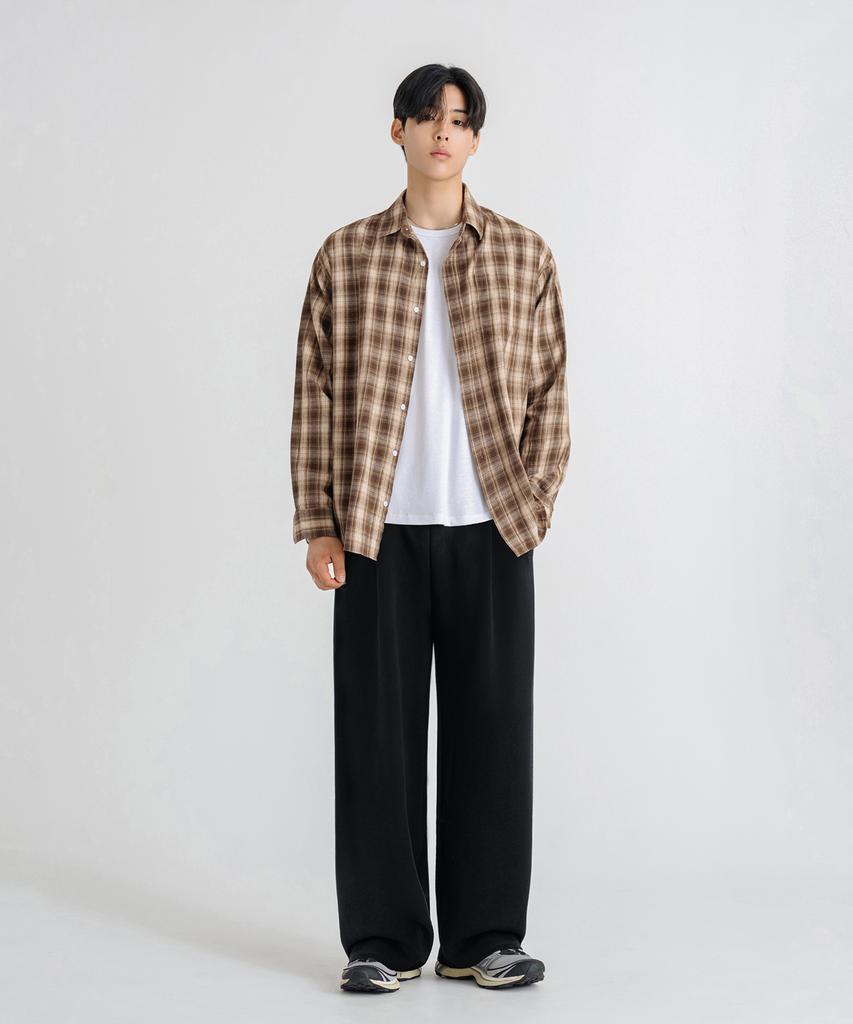 LEMAIN SECOND One-Pleat Wide Sweatpants [Black] (B Type)